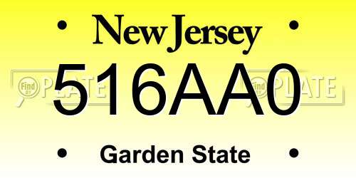 516AA0 New Jersey License Plate