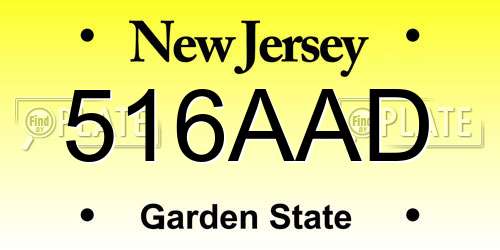 516AAD New Jersey License Plate