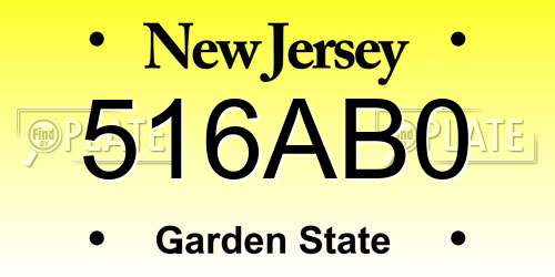 516AB0 New Jersey License Plate