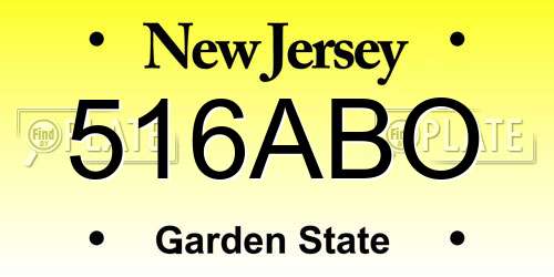 516ABO New Jersey License Plate