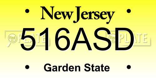 516ASD New Jersey License Plate
