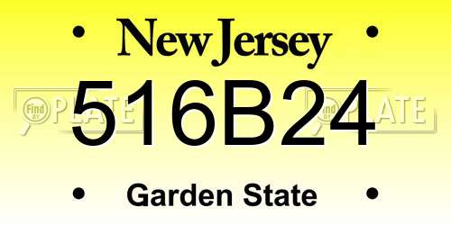 516B24 New Jersey License Plate