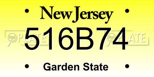 516B74 New Jersey License Plate