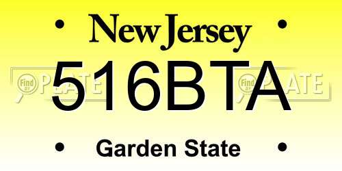516BTA New Jersey License Plate