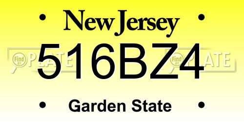 516BZ4 New Jersey License Plate
