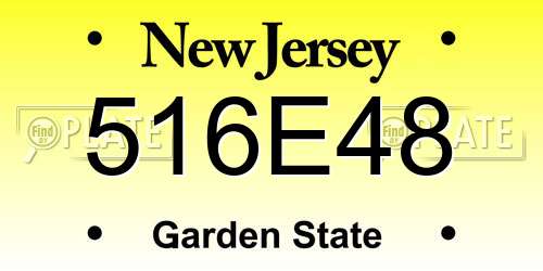 516E48 New Jersey License Plate