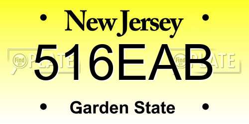 516EAB New Jersey License Plate