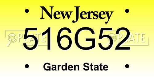 516G52 New Jersey License Plate