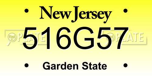 516G57 New Jersey License Plate