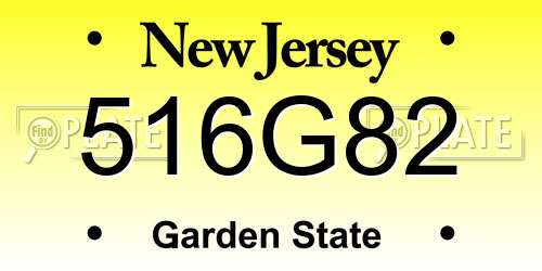 516G82 New Jersey License Plate