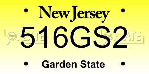 516GS2 New Jersey License Plate