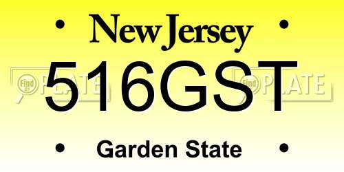 516GST New Jersey License Plate