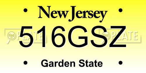 516GSZ New Jersey License Plate