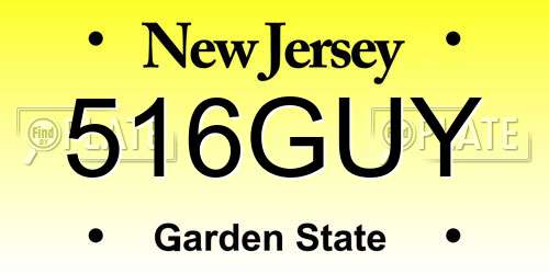 516GUY New Jersey License Plate