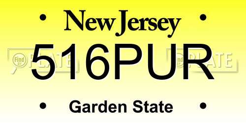 516PUR New Jersey License Plate