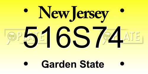 516S74 New Jersey License Plate
