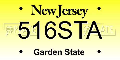 516STA New Jersey License Plate