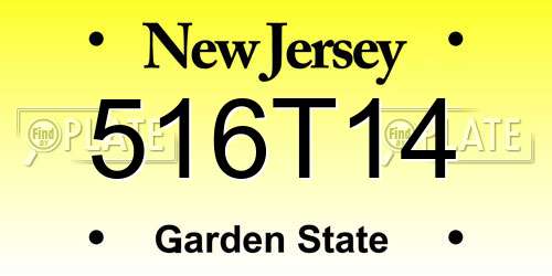 516T14 New Jersey License Plate