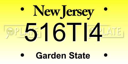516TI4 New Jersey License Plate