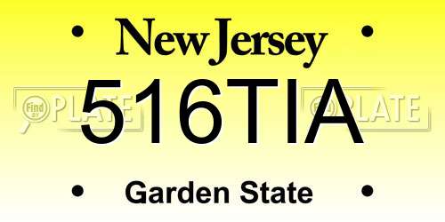 516TIA New Jersey License Plate