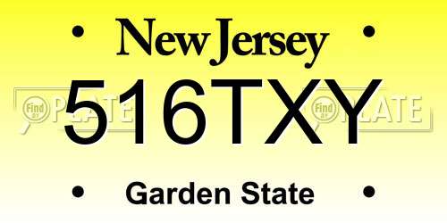 516TXY New Jersey License Plate