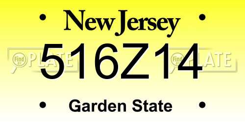 516Z14 New Jersey License Plate