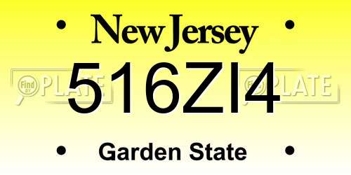 516ZI4 New Jersey License Plate