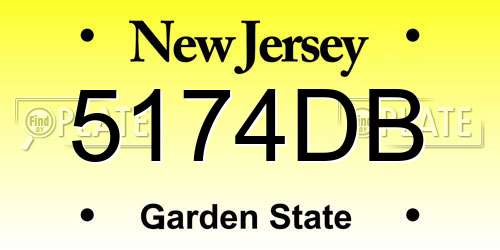 5174DB New Jersey License Plate
