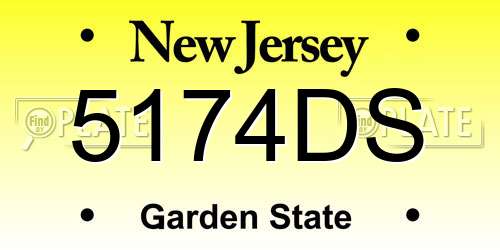 5174DS New Jersey License Plate