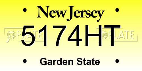 5174HT New Jersey License Plate