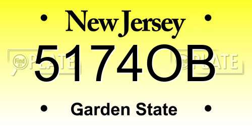 5174OB New Jersey License Plate