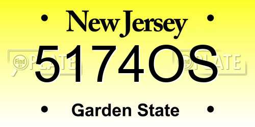 5174OS New Jersey License Plate