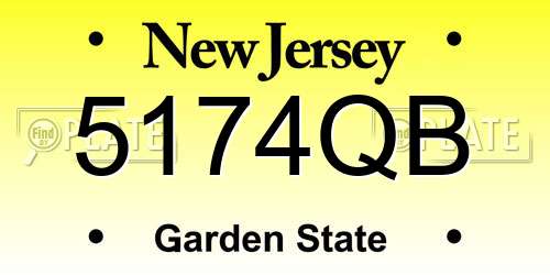5174QB New Jersey License Plate