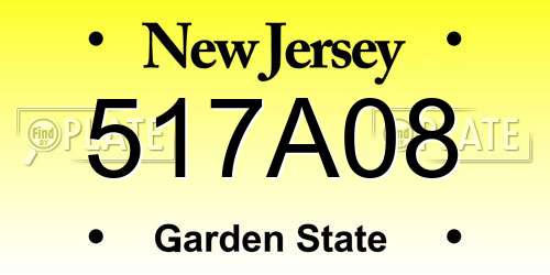 517A08 New Jersey License Plate