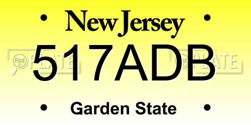 517ADB New Jersey License Plate
