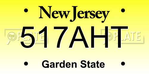 517AHT New Jersey License Plate