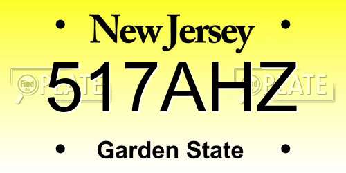517AHZ New Jersey License Plate