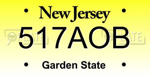 517AOB New Jersey License Plate