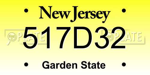 517D32 New Jersey License Plate