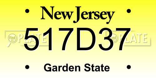 517D37 New Jersey License Plate