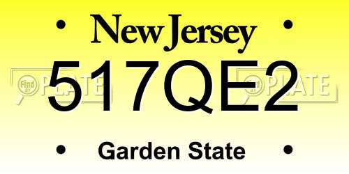 517QE2 New Jersey License Plate