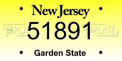 51891 New Jersey License Plate