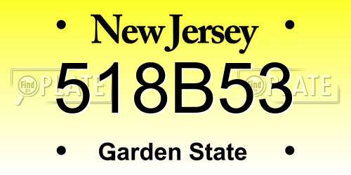 518B53 New Jersey License Plate