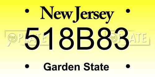 518B83 New Jersey License Plate