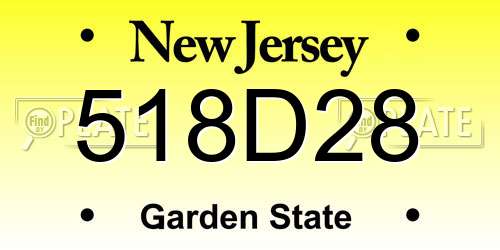 518D28 New Jersey License Plate