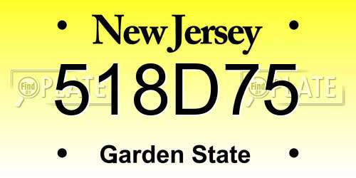 518D75 New Jersey License Plate
