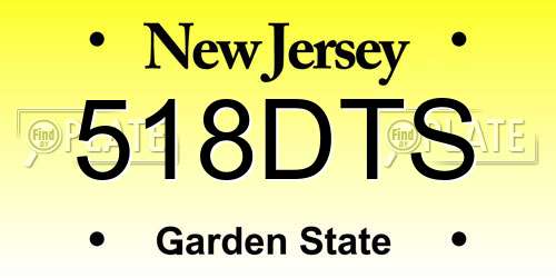 518DTS New Jersey License Plate