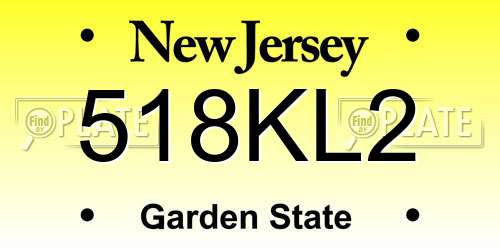 518KL2 New Jersey License Plate