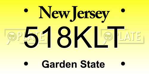 518KLT New Jersey License Plate