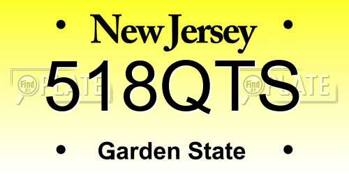 518QTS New Jersey License Plate